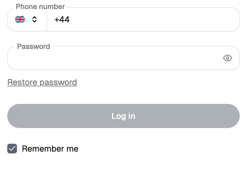 Sign-in form